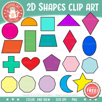 Shapes Clip Art FREE by Clever Cat Creations | TPT