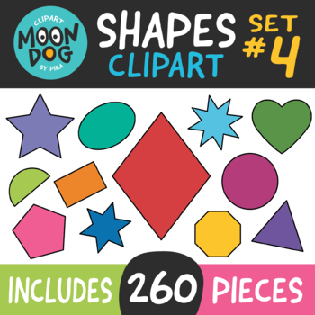Shapes Clipart Set 4: 12 Colors! by Moondog Clipart | TpT