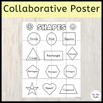 Preview of Shapes Collaborative Poster - Class Mural Activity - Math 2D Shapes