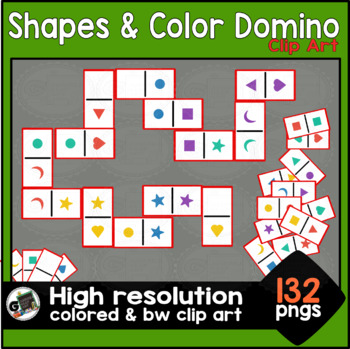 Preview of Shapes & Color Domino Cards Clip Art