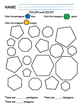 Shapes Color and Count by Lisa Minor | Teachers Pay Teachers
