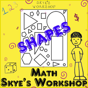 Preview of Shapes Coloring Page Worksheet Activity Center Brain Break Fun Educational