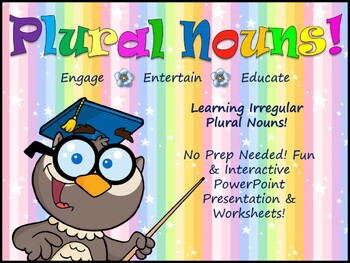 Preview of Irregular Plural Nouns Interactive PPT & Worksheet! No Prep!