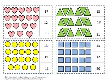 shapes counting to 20 task cards kindergarten math distance learning