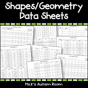 Preview of Shapes & Geometry Data Sheets 2D & 3D (ID, Sorting, Shape Features, & More!)