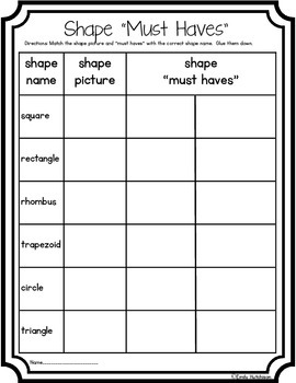 shapes defining attributes by emily hutchison teachers pay teachers