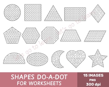 Preview of Shapes Do-A-Dot Clipart, Fine Motor Skills, Math, Commercial Use