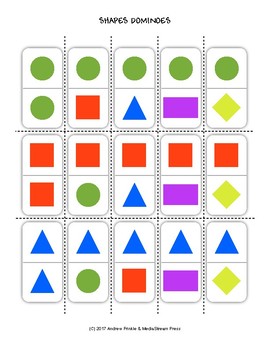 Preview of Shapes Dominoes Set - Matching Geometry Math Center Game