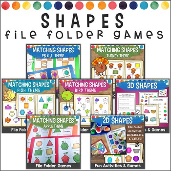 Shapes File Folder Game Bundle by Exceptional Thinkers | TpT