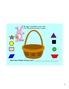 Preview of Shapes Fill the Basket-Easter or Spring