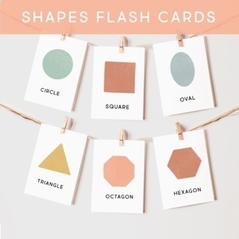 Preview of Shapes Flash Cards, Centers, Montessori, Classroom, Bulletin Board, Imagination