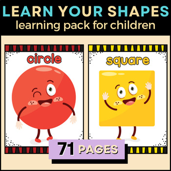 Preview of Shapes Flash Cards and Coloring Pages: Preschool & Kindergarten Pack