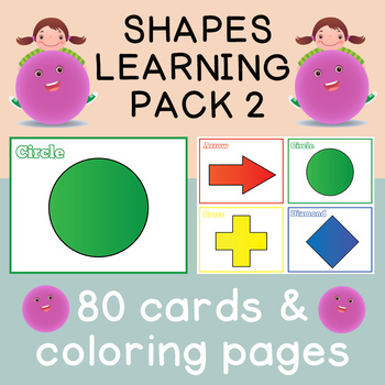 Preview of Shapes Learning Pack 2 | Flash Cards | Coloring Pages | Preschool | Kindergarten