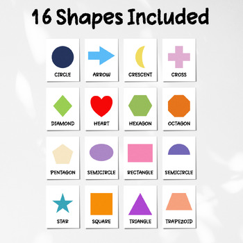 Preview of Shapes Flashcards Word Wall Posters Classroom Decor