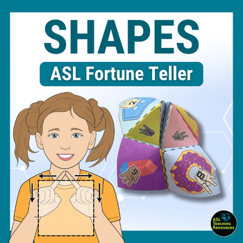 Preview of Shapes Fortune Teller Sign Language 2D Geometry Vocabulary Cootie Catcher Game