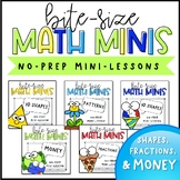 Shapes, Fractions, & Money | Math Mini-Lessons | BUNDLE | 