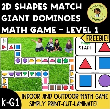 Preview of 2D Shapes Dominoes Game Whole Class Activity Review Activity