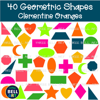 Preview of Shapes Geometric Math Geometry Clipart {Three Bell Art Clipart}Clementine Orange