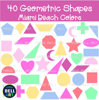 Preview of Shapes Geometric Math Geometry Clipart {Three Bell Art Clipart} Miami Beach