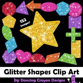 Glitter Shapes Clip Art 2D