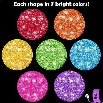 Glitter Shapes Clip Art 2D