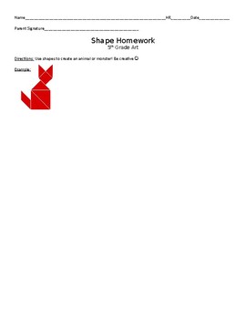 Preview of Shapes Homework