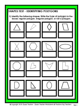 Shapes - Identifying Polygons - Grades 4-5 (4th-5th Grade) | TpT