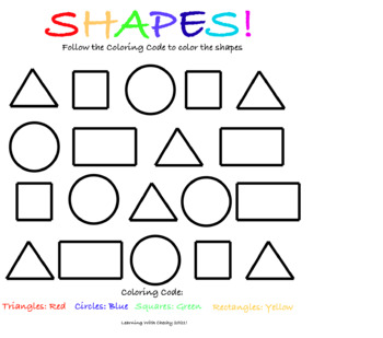 Preview of Shapes - Identifying Shapes and Colors