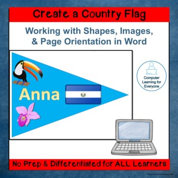 Preview of Shapes, Images & Page Orientation in Word Make a Country Flag