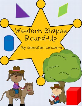 Preview of Shapes Kindergarten Western Theme