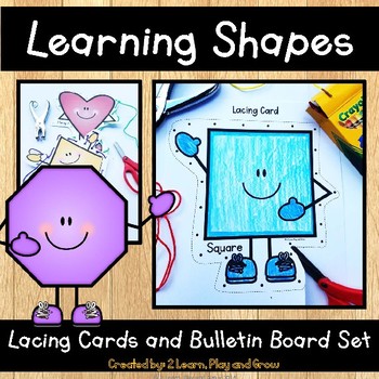 Preview of Shapes Lacing Card Activity and Bulletin Board Set