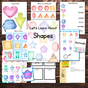 Shapes Learning Pack by For the Love of Homeschooling | TPT