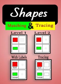 Preview of Shapes-Matching and Tracing Task box Cards