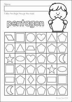 Download Shapes Maze No Prep Worksheets by Lavinia Pop | Teachers Pay Teachers