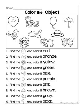 Numbers, Colors, and Shapes (worksheet set) by First Grade Fanatics