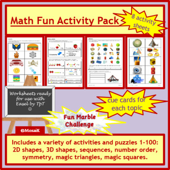 Preview of Shapes Numbers Math 1-100 Fun