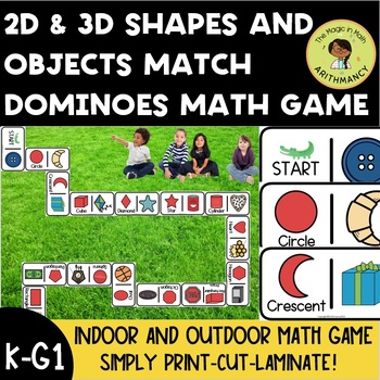 Preview of Shapes & Objects Match Dominoes Game Whole Class Activity Morning Work Outdoor