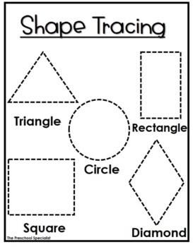 shapes packet preschool pre k worksheets tracing i spy shape