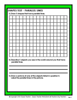 Shapes - Parallel Lines - Grades 4-5 (4th-5th Grade) | TpT