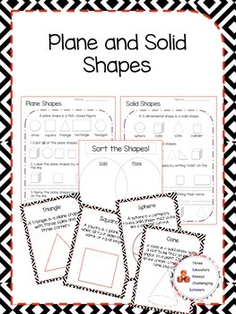 Preview of Shapes! Plane and Solid Worksheets and Anchor Charts