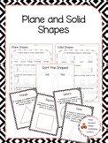 Shapes! Plane and Solid Worksheets and Anchor Charts