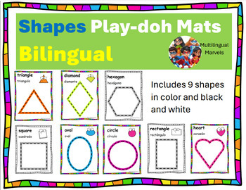 Preview of Shapes Play-doh Mats Bilingual