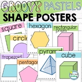 Shapes Posters 2D & 3D Groovy Pastel Theme w/ Mini Posters