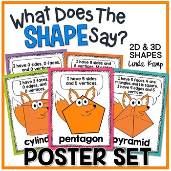 Preview of Shapes Posters 2D 3D What Does the SHAPE Say?
