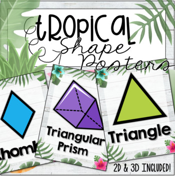 Preview of Shape Posters (2D & 3D included!) - Tropical Theme