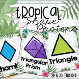Shape Posters (2D & 3D included!) - Tropical Theme