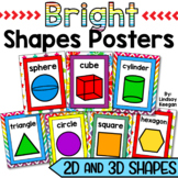 Shapes Posters 2D and 3D Shapes - Bright Classroom Decor