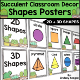 Shapes Posters 2D and 3D - Succulent Classroom Decor