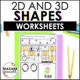 2D and 3D Shapes Worksheets - 2D and 3D Shapes Activities