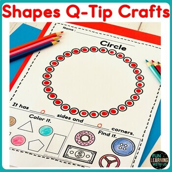 Preview of Shapes Q-Tip Painting | 2D Shapes Recognition Worksheets 